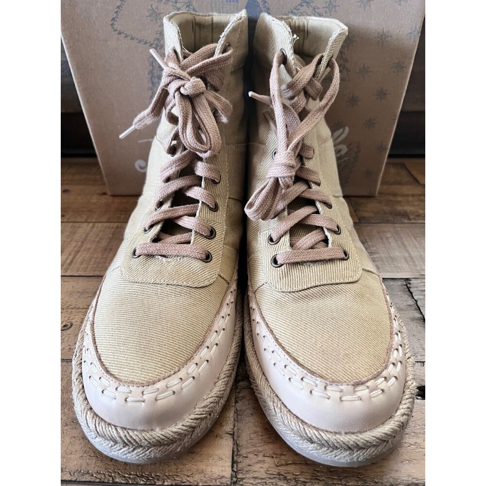 Free People Menorca Ankle Boots Women's Sz 9 Sand Lace Up High Top Sneakers - Picture 3 of 11
